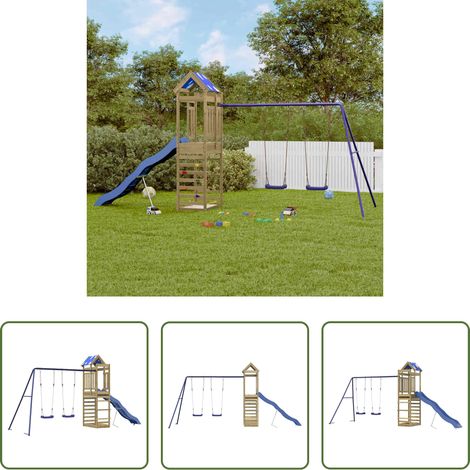 vidaXL Holzspielplatz -  Spielturm Imprägniertes Kiefernholz (1/5)