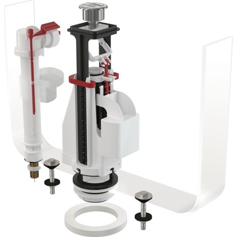 Kit di montaggio doppio cromato per cassetta di scarico in ceramica, regolabile in altezza. (1/2)