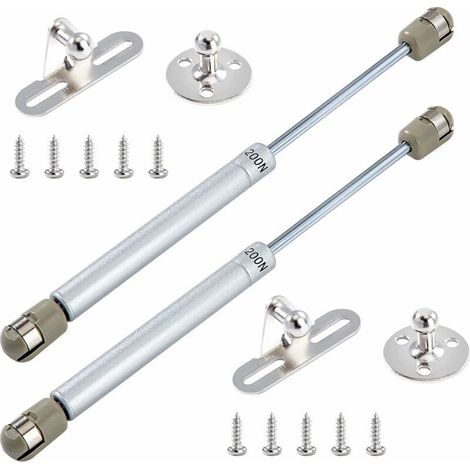 Vérins à gaz 200N pour meuble – Amortisseurs à gaz en plastique ABS et acier – Charge maximale 20kg – Lot de 2 – Installation simple (1/5)