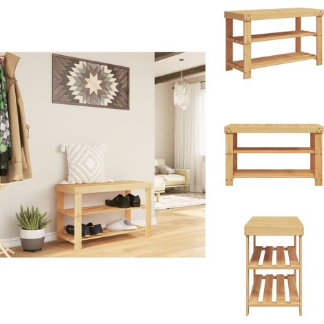 Étagère à chaussures 3 niveaux 70x27,5x45 cm bambou - Etagere À Chaussures - Meuble Chaussure - Rangement Chaussures - Organiseur Chaussures - Bambou (1/5)