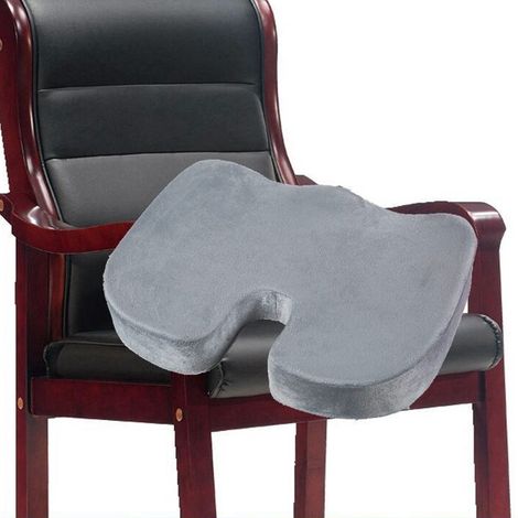 Coussin de siège en mousse à mémoire de forme et gel gris, coussin de siège d'été à rebond lent en gel pour voitures et bureaux, coussin en forme de U pour femmes enceintes, coussin de modelage et de  (1/5)