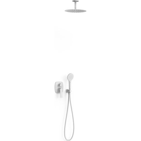 Kit mitigeur encastré 2 voies Rapid‑box pour douche Loft Blanc mat - TRES 22238003BM