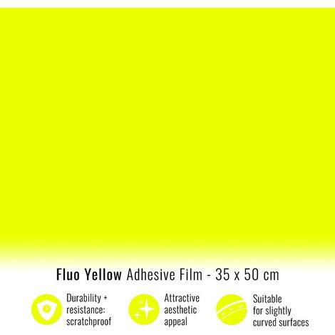 Pellicola Adesiva per Wrapping Giallo Fluo - Dimensione: 35 X 50 CM