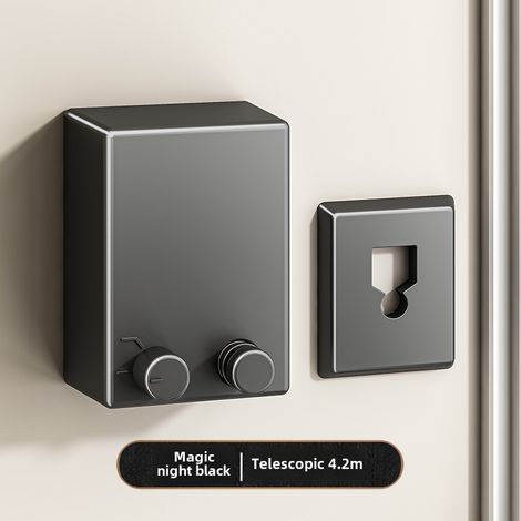 Corde à linge invisible gris anthracite pour sécher le linge, utilisable en intérieur, sans perçage, pour salle de bain ou balcon, rétractable (corde à linge noire de 4,2 m) (1/5)
