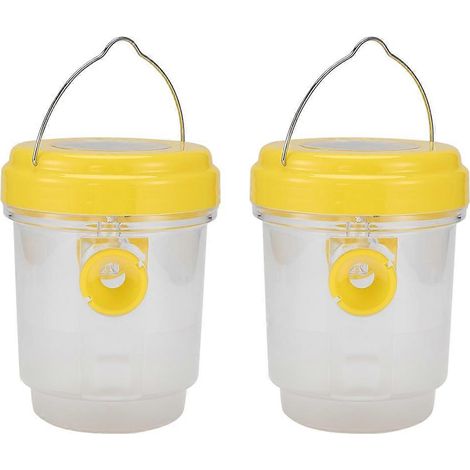 Lot de 2 pièges à guêpes solaires à suspendre en extérieur, avec lumière intégrée pour guêpes jaunes, frelons et abeilles. (1/5)