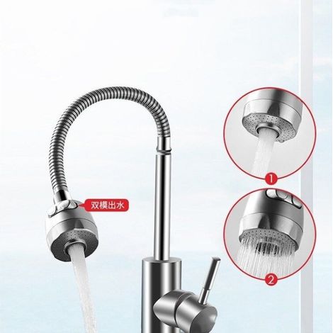 304 Stainless Steel Universal Rotating Kitchen Faucet for Sinks, Vegetable Basins, Balcony Laundry Basins -- 304 Brushed Universal Style [Single Handle]