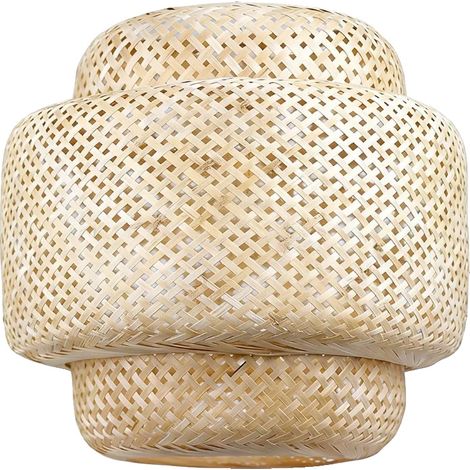 Lámpara de araña de bambú hecha a mano, cable ajustable, 50 cm, bombilla no incluida. (1/2)