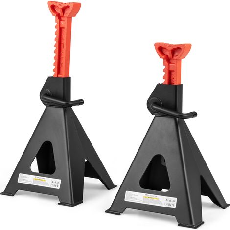 COSTWAY 12 Ton (26,400 lbs) Heavy-Duty Car Jack Pair Jack Stands Pack of 2-Black (1/5)