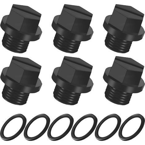 Lot de 6 vis de vidange de piscine - Bouchons de vidange avec joints (1/5)
