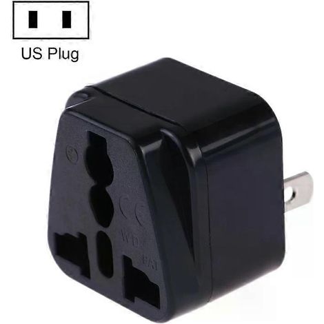 Adaptateur secteur universel portable - Chargeur de voyage pour prise américaine, noir (1/5)