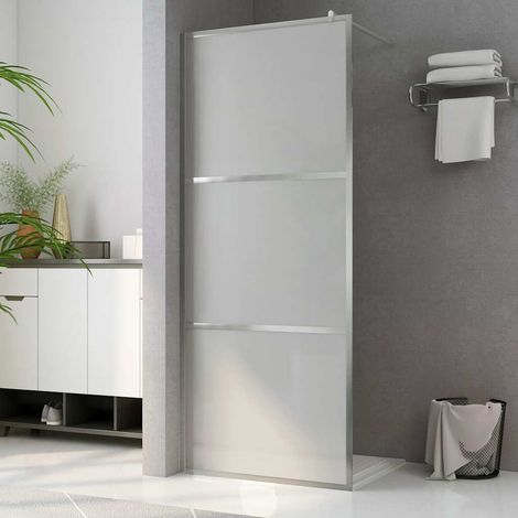 Paroi de douche Écran de douche Cloison de douche salle de bain à l'italienne à verre ESG dépoli 140x195 cm BXZ7781 (1/5)