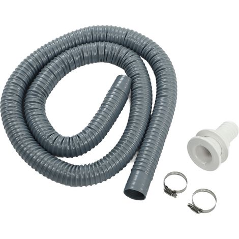 Kit d'installation marine pour tuyau de pompe de cale à débit rapide, gris, flexible, étanche et résistant au vieillissement, pour sorties de 1-1/2 po (1/5)