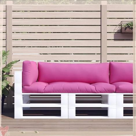 Coussins de palette - VINGVO - 360964 - Lot de 3 - Tissu Oxford rose - Rembourrage fibres creuses PP (1/5)