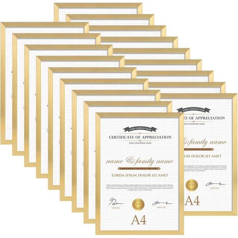Bilderrahmen A4 18er Set Wand Tisch Büro Wohnung Gold A4(21 x 29,7 cm) (1/5)