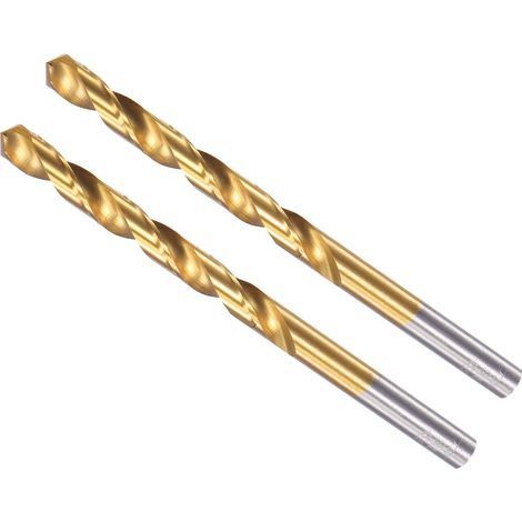 Torsion Perceuse Mèches, 6.8mm Perçage Diamètre, Titanium Revêtu Haute Vitesse Acier 6542 Droit Rond Tige Applications pour Inox Acier Alliage Métal, 2-Pièces (1/5)