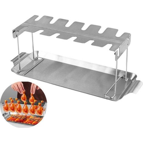 Support de barbecue en acier inoxydable tagre pliable pour cuisse de poulet chssis de transport VHV (1/4)