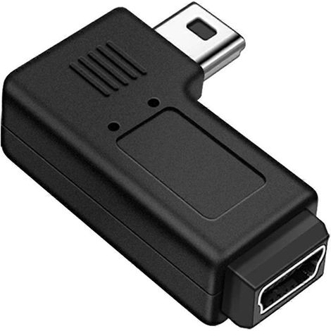 Adaptateur d'extension mini USB 5 broches coudé à gauche et à droite pour une utilisation facile avec les produits électroniques. (1/5)