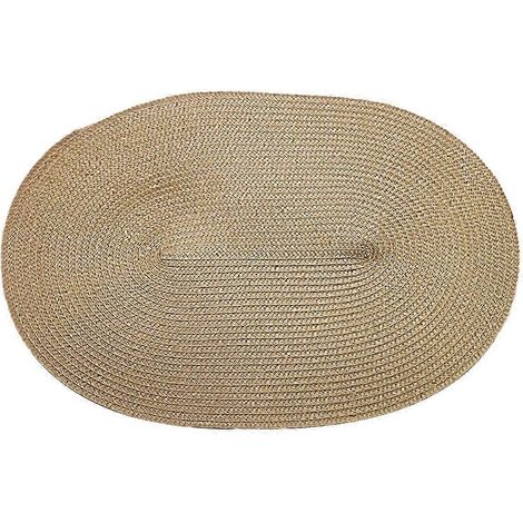 Sets de table ovales tressés 3045cm, sets de table pour tables à manger, sets de table tissés naturels résistants à la chaleur (ovale beige) (1/5)