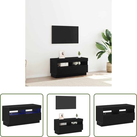 Bois d'ingénierie - Meuble TV Chêne noir 80 x 35 x 40 cm Bois d'ingénierie (1/5)