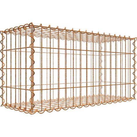 Gabiondeco - Gabion aspect rouille 80 cm x 40 cm x 30 cm (L x H x P). taille des mailles 5 x 10 cm. formation de rouille naturelle en cours - Made in Germany (1/3)