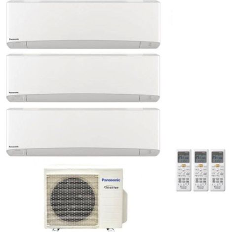 Panasonic Climatizzatore Trial Split Etherea White 9+12+12 con CU-3Z52TBE Inverter R-32 Wi-Fi Classe A++