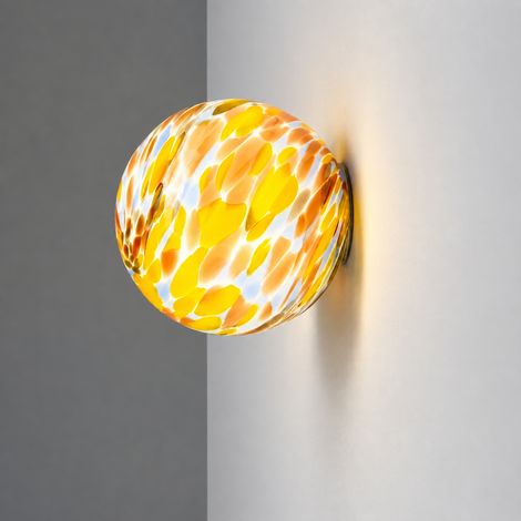 Suspension rétro verre style Murano bulle bonbon 15 cm multicolore, éclairage LED trois couleurs, 1,5 kg – Livraison gratuite