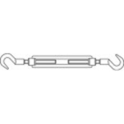 TOOLCRAFT 136619 Tendeur à vis crochet-crochet M8 acier étamé par galvanisation DIN 1480 1 pc(s) (1/2)
