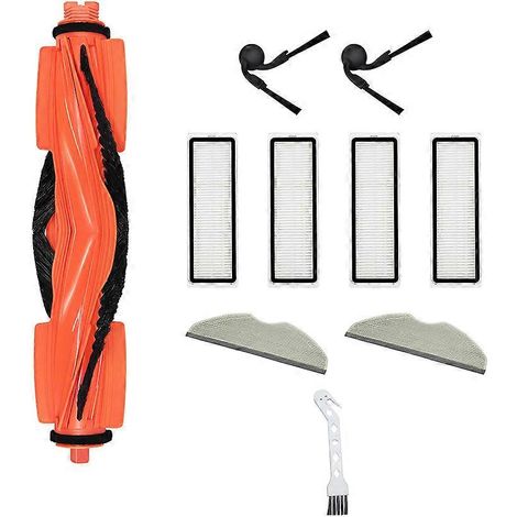 Brosse à rouleau, brosses latérales, filtres, chiffons de nettoyage, brosse blanche en forme d'oiseau pour kit d'accessoires de remplacement Xiaomi Mi Home S40 ( )