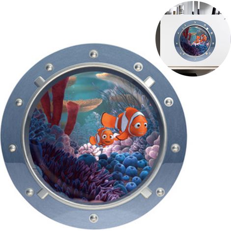 Autocollant Murale 3D Sous-Marin - Décor Mur Naturel avec Animaux - Pour Salle de Bain Chambre Enfants - 1 Pièce (1/5)