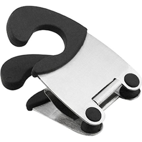 1 support de casserole latéral, en acier inoxydable 430, pince anti-brûlure, crochet double fonction, pour poêles et casseroles (1/5)