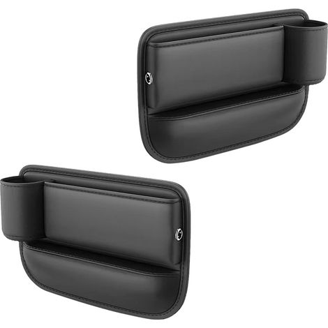 Organisateur de rangement pour siège auto – Avec porte-gobelet, chargeur USB, rangement latéral – Pour console centrale, lot de 2 (1/5)