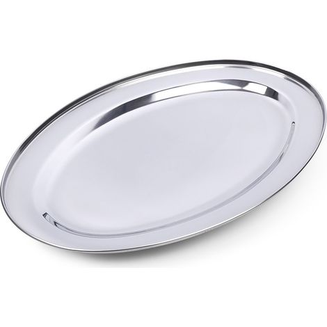 Bandeja ovalada de acero inoxidable de 44 x 29 cm (1/5)
