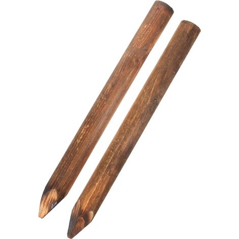 Lot de 2 Piquets de Clôture en Bois Marron, Support Stable pour Arbres, Installation Facile, Jardin et Cour (1/5)