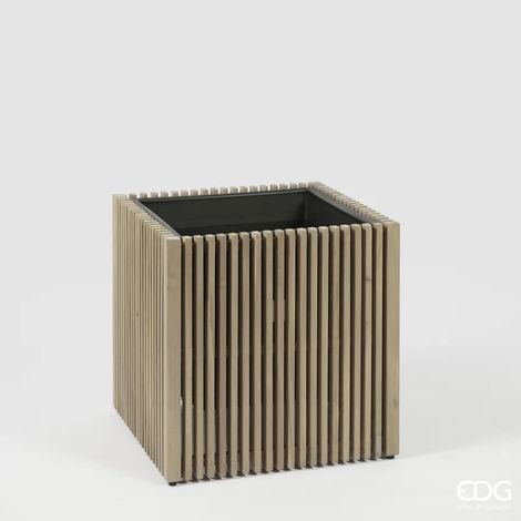 EDG Enzo De Gasperi Vaso Listelli Quadrato Grey Acacia 51 cm