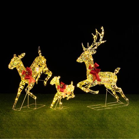 Famiglia 3 Renne Luminose di Natale Renna Cervi Natalizia Decorazione da Esterno (1/5)