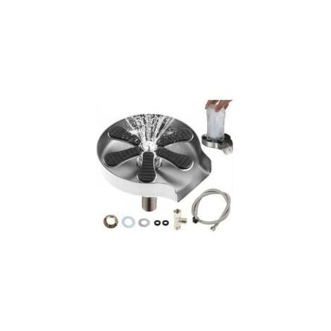 Sciacquabicchiere per lavello, lavabicchieri automatico in acciaio inox 304, sciacquabicchiere per lavello da cucina, accessori per lavello da cucina, sciacquabicchiere (argento) - Crezuo (1/4)