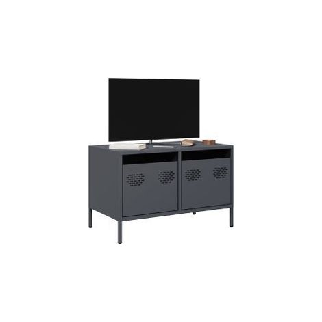 Meuble TV anthracite 68x39x43,5 acier laminé à froid (1/5)