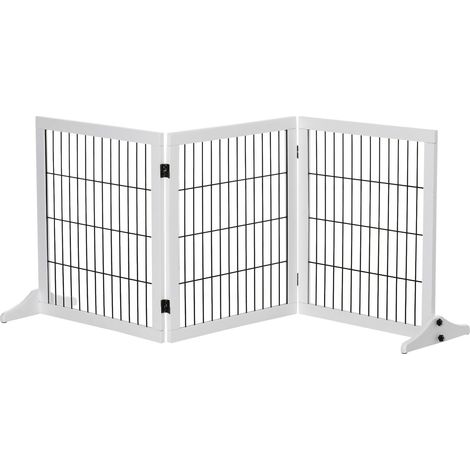Barrera Para Perros Puerta Protectora Puerta Para Perros Puerta De Escalera Barrera Para Perros Puerta De Seguridad Puerta Madera De Pino Blanco 185 X 36 X 71 Cm