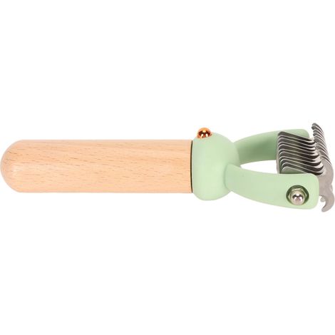 Brosse de toilettage pour animaux, brosse démêlante pour chats et chiens, verte, taille S. Démêle les poils et élimine les nœuds. Convient aux chats et aux chiens. (1/5)