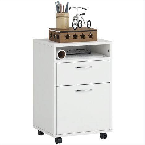 Meuble de rangement de bureau Meuble de bureau blanc avec tiroir (1/5)