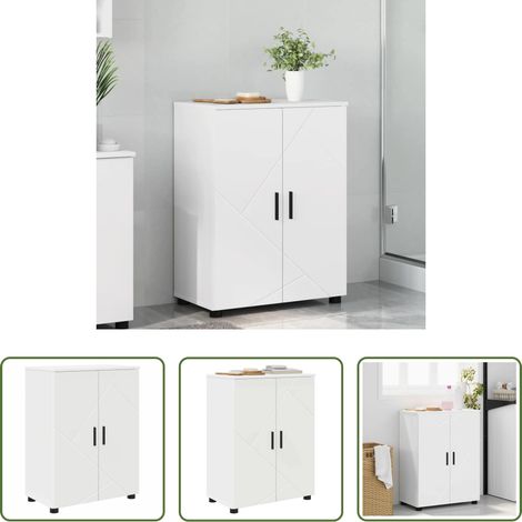 Rangement salle de bain -  Cabinet de salle de bain avec stockage Blanc 60 x 35 x 80 cm (1/5)