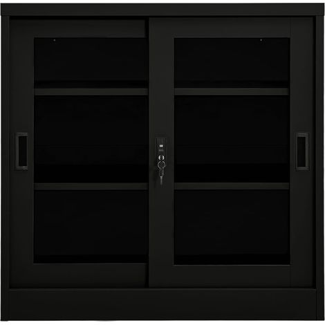 Maison Exclusive - Armadio con Ante Scorrevoli Nero 90x40x90 cm in Acciaio