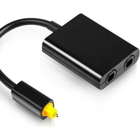 Câble Optique Audio Splitter 1 en 2 sorties Répartiteur de câble audio optique Toslink, Adaptateur fibre Optique,Convertisseur de fibre pour lecteur CD/DVD/TV numérique/PS3/X-Box360 (1/5)