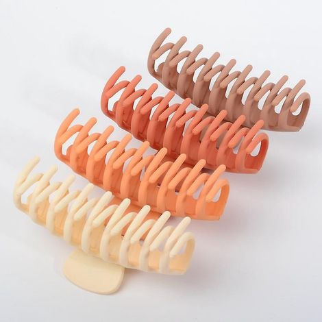 lot De 4 Pinces Cheveux Paisses Pour Femme - Lgres Et Antidrapantes Avec Dents De Peigne - Grande Taille - 11 Cm (1/5)