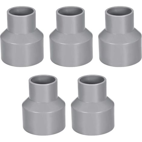 50mm x 32mm Reducer PVC Pipe Fitting Coupling Hub to Hub DWV Grey 5 Pack