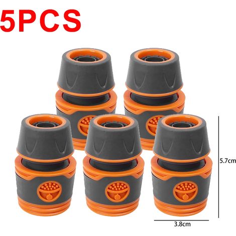 (1/2''-5PCS) Raccord rapide pour tuyau d'arrosage, rallonge de robinet, joint de raccordement, connecteurs pour tuyau d'arrosage, raccords pour tuyau d'arrosage (1/5)