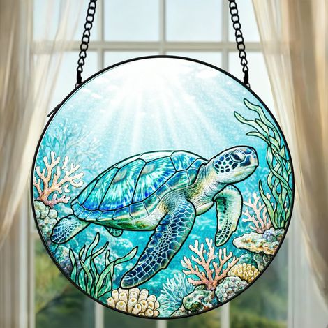 Attrape-soleil vitrail papillon 15 cm décoration suspendue fenêtre animal lumineux cadeau anniversaire (1/5)