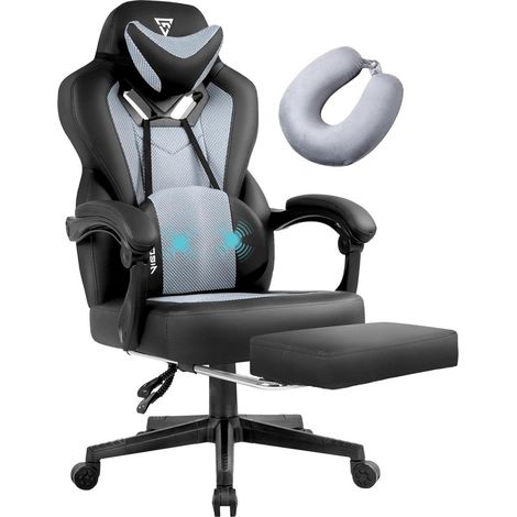 Vigosit Gaming Stuhl PRO Ergonomisch Bürostuhl mit Fußstütze, Kopfstütze (1/5)