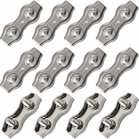 Serre-câble duplex en acier inoxydable – 12 pièces pour câbles de 1,5 mm – Haute capacité portante – Installation facile et réutilisable (1/5)