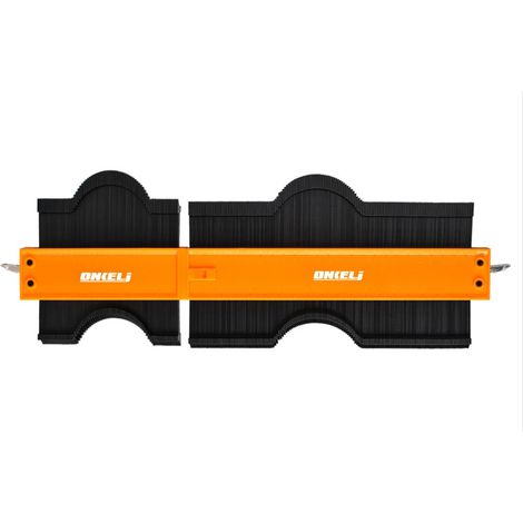 Règle de contour avec serrure en aluminium épaisse Noyau de peigne de contour intégré Copieur de forme irrégulière précise Copie-Scribe en bois soudé irrégulier 5 + 10 pouces 1pc